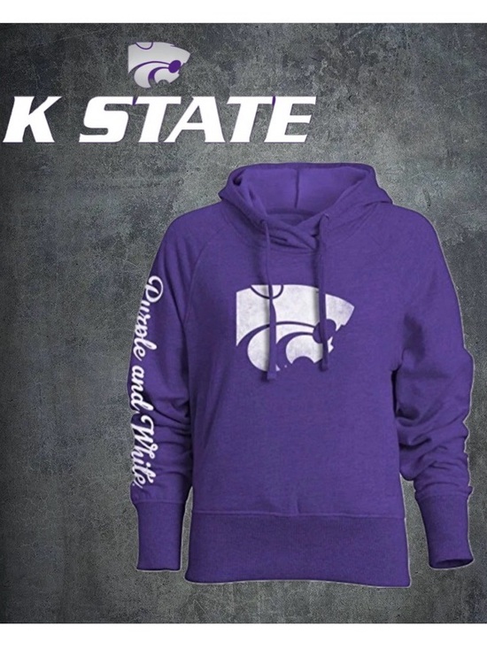 camp david Tops - NWT [camp david] Kansas State Wildcats NCAA Hooded Sweatshirt Purple Women’s S M